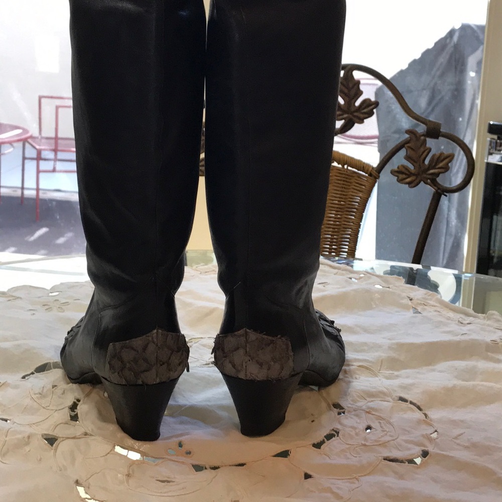 Maud Frizon Black Leather Boots - Picture 5 of 8